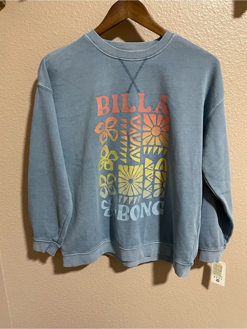 Billabong Girls Blue Graphic Crewneck Sweatshirt NwT